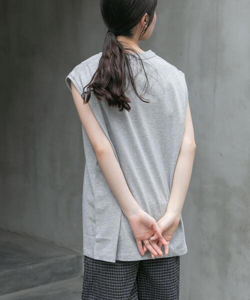 FORK&SPOON（フォークアンドスプーン）の「FORK&SPOON　エンブロイダリーノースリーブTシャツ（Tシャツ/カットソー・レディース・グレー系その他/オフホワイト/ベージュ・1）」の10枚目の写真