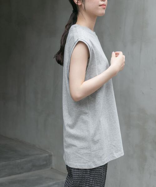 FORK&SPOON（フォークアンドスプーン）の「FORK&SPOON　エンブロイダリーノースリーブTシャツ（Tシャツ/カットソー・レディース・グレー系その他/オフホワイト/ベージュ・1）」の11枚目の写真