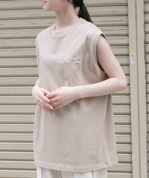 FORK&SPOON（フォークアンドスプーン）の「FORK&SPOON　エンブロイダリーノースリーブTシャツ（Tシャツ/カットソー・レディース・グレー系その他/オフホワイト/ベージュ・1）」の19枚目の写真