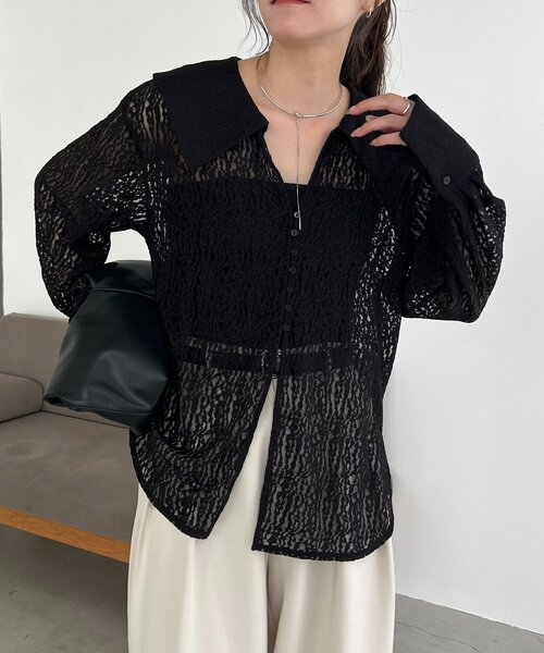 セール】レースBIG襟シャツ（シャツ/ブラウス）｜CAPRICIEUX LE