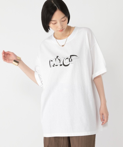 studio CLIP(スタディオクリップ)の「【daily CLIP】TIMETABLE Tシャツ(Tシャツ/カットソー・レディース・ブルー/ホワイト/オレンジ/チャコール・MEDIUM/LARGE)」の2枚目の写真