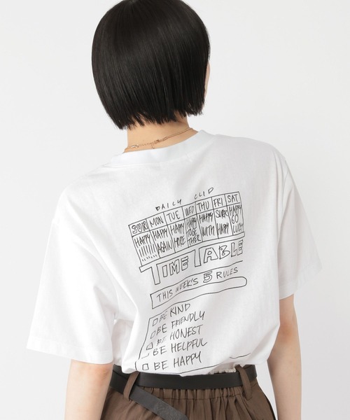 studio CLIP(スタディオクリップ)の「【daily CLIP】TIMETABLE Tシャツ(Tシャツ/カットソー・レディース・ブルー/ホワイト/オレンジ/チャコール・MEDIUM/LARGE)」の10枚目の写真