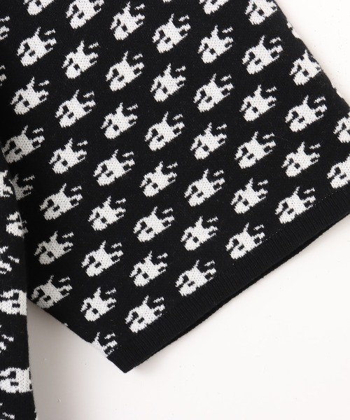 atmos（アトモス）の「atmos Knit Jacquard Polo / アトモス ニットジャガード ポロ（ポロシャツ・メンズ・ブラック/ホワイト・M/L/XL）」の8枚目の写真