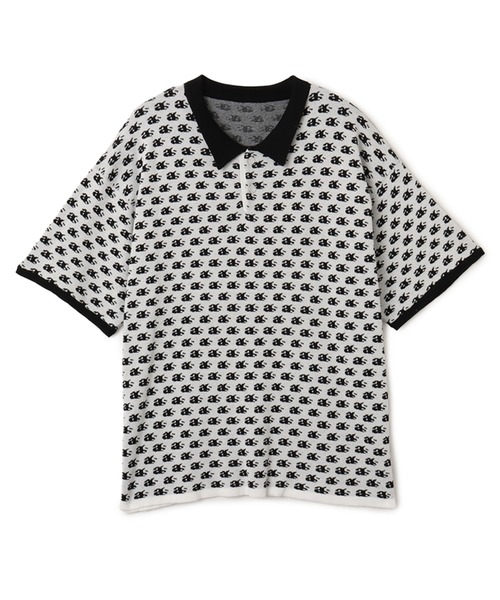 atmos（アトモス）の「atmos Knit Jacquard Polo / アトモス ニットジャガード ポロ（ポロシャツ・メンズ・ブラック/ホワイト・M/L/XL）」の5枚目の写真