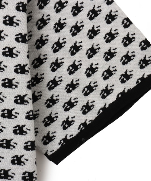 atmos（アトモス）の「atmos Knit Jacquard Polo / アトモス ニットジャガード ポロ（ポロシャツ・メンズ・ブラック/ホワイト・M/L/XL）」の3枚目の写真