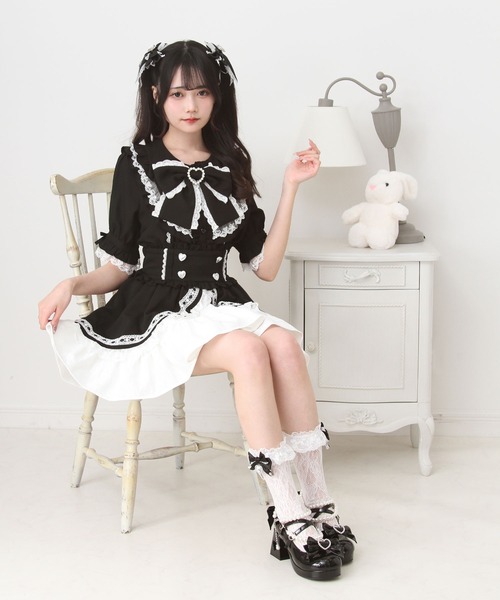 DearMyLove(ディアマイラブ)の「カシュクールフリルはしごレーススカート(スカート・レディース・ホワイト/サックスブルー/ベビーピンク/ブラック・3L/SMALL/LL/LARGE/MEDIUM)」の6枚目の写真