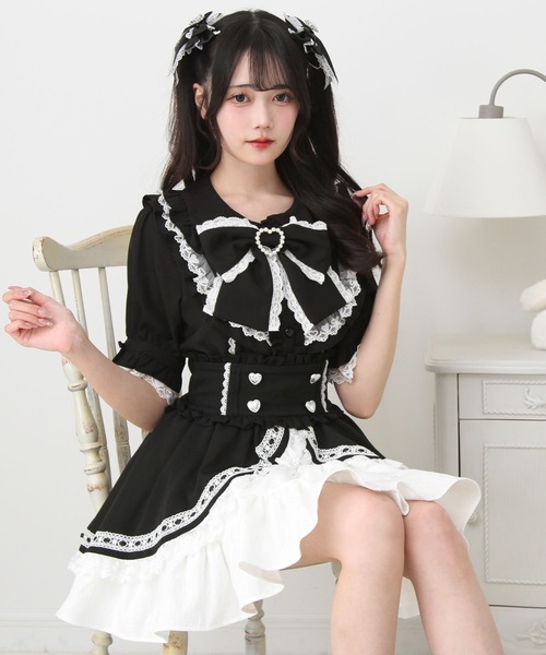 DearMyLove(ディアマイラブ)の「カシュクールフリルはしごレーススカート(スカート・レディース・ホワイト/サックスブルー/ベビーピンク/ブラック・3L/SMALL/LL/LARGE/MEDIUM)」の7枚目の写真