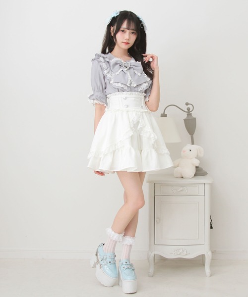 DearMyLove(ディアマイラブ)の「カシュクールフリルはしごレーススカート(スカート・レディース・ホワイト/サックスブルー/ベビーピンク/ブラック・3L/SMALL/LL/LARGE/MEDIUM)」の10枚目の写真
