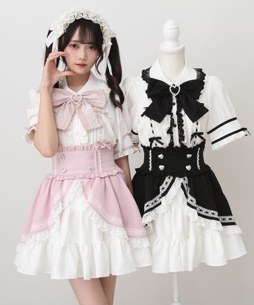 DearMyLove(ディアマイラブ)の「カシュクールフリルはしごレーススカート(スカート・レディース・ホワイト/サックスブルー/ベビーピンク/ブラック・3L/SMALL/LL/LARGE/MEDIUM)」の18枚目の写真