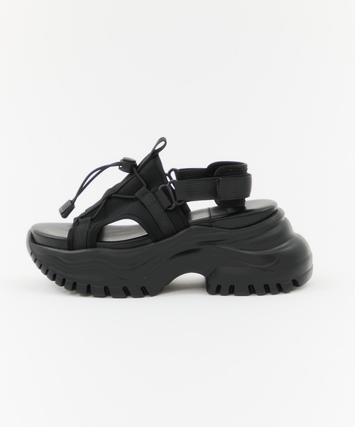 STUDIOUS（ステュディオス）の「【STUDIOUS/ステュディオス】《走れる8㎝ソール》Sneaker Sole Sandals/スニーカーソールサンダル/スポサン/厚底サンダル（サンダル・レディース・ブラック・1/2）」の19枚目の写真