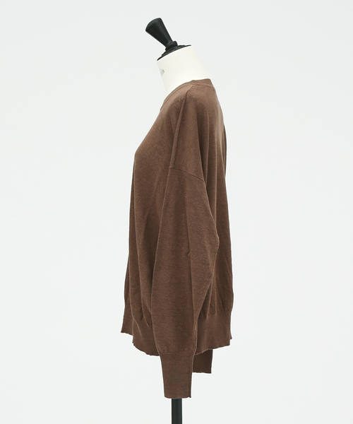 DESIGNWORKS（デザインワークス）の「Li/Cロングスリーブプルオーバー（ニット/セーター・レディース・ブラウン/ブラック・38）」の3枚目の写真