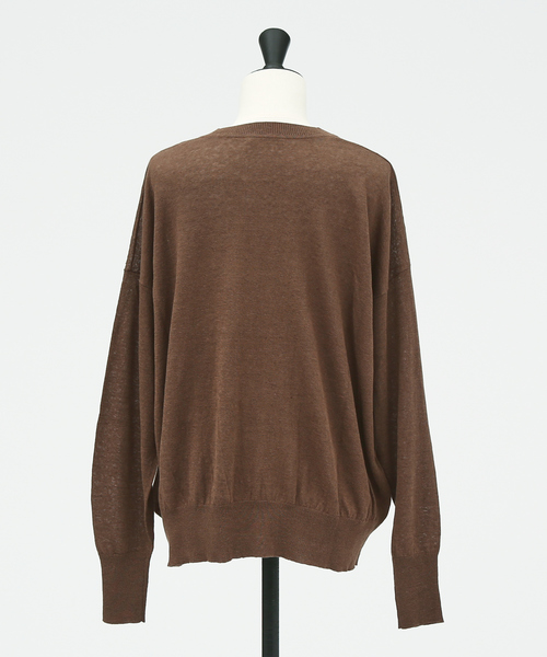 DESIGNWORKS（デザインワークス）の「Li/Cロングスリーブプルオーバー（ニット/セーター・レディース・ブラウン/ブラック・38）」の4枚目の写真