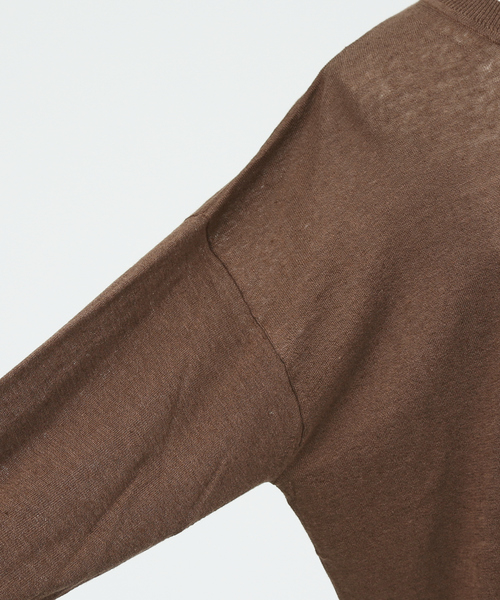 DESIGNWORKS（デザインワークス）の「Li/Cロングスリーブプルオーバー（ニット/セーター・レディース・ブラウン/ブラック・38）」の6枚目の写真