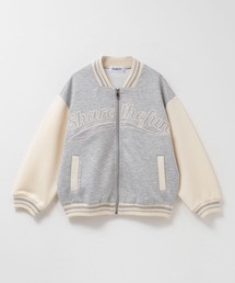 off-while 刺繍入りグレーのスタジアムジャケット L off-while 刺繍入りグレーのスタジアムジャケット L