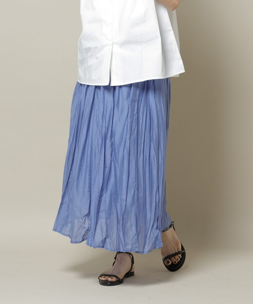 NANO universe（ナノユニバース）の「クリンクルシアースカート（スカート・レディース・ブラック/グレー系その他4/ブルー・FREE）」の3枚目の写真