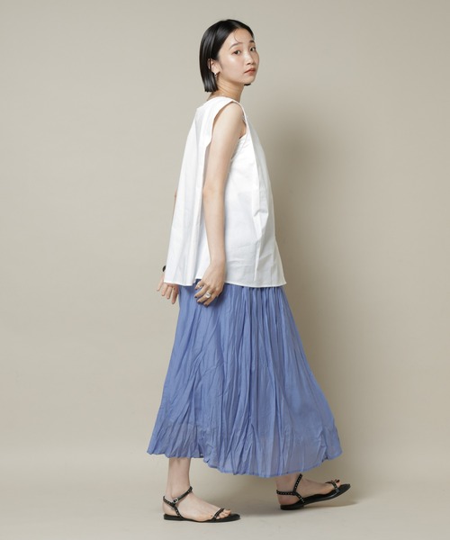 NANO universe（ナノユニバース）の「クリンクルシアースカート（スカート・レディース・ブラック/グレー系その他4/ブルー・FREE）」の6枚目の写真