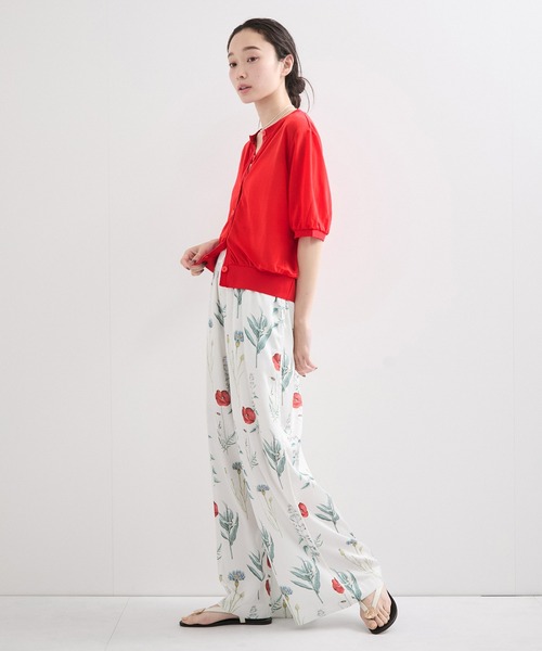 le cercle ADAM ET ROPE'(ルセルクルアダムエロペ)の「シアー半袖カーディガン(カーディガン/ボレロ・レディース・ブラック/グリーン系その他/レッド系その他・FREE)」の7枚目の写真