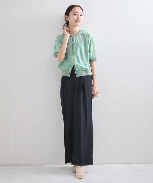 le cercle ADAM ET ROPE'(ルセルクルアダムエロペ)の「シアー半袖カーディガン(カーディガン/ボレロ・レディース・ブラック/グリーン系その他/レッド系その他・FREE)」の8枚目の写真