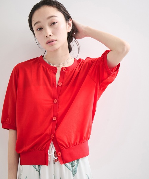 Rene レッド半袖カーディガン 楽天市場】rene ルネ（カラーレッド）（カーディガン・ボレロ