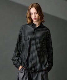 WETTEMPT(EBevg)DUNGAREE STRIPE DRAW CORD LS SHIRT /_K[XgCvh[R[hLSVc(Vc/uEX)