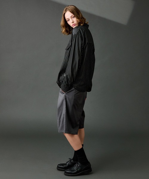 WETTEMPT（ウィテンプト）の「DUNGAREE STRIPE DRAW CORD LS SHIRT /ダンガリーストライプドローコードLSシャツ（シャツ/ブラウス・メンズ・ブルー/インディゴブルー/ブラック・MEDIUM/SMALL/LARGE）」の10枚目の写真