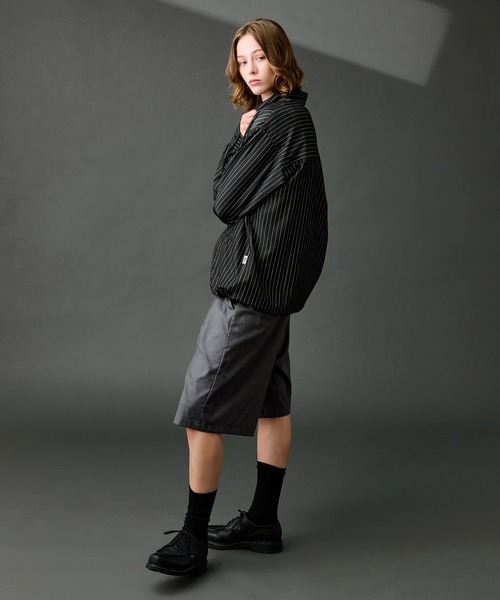 WETTEMPT（ウィテンプト）の「DUNGAREE STRIPE DRAW CORD LS SHIRT /ダンガリーストライプドローコードLSシャツ（シャツ/ブラウス・メンズ・ブルー/インディゴブルー/ブラック・MEDIUM/SMALL/LARGE）」の11枚目の写真