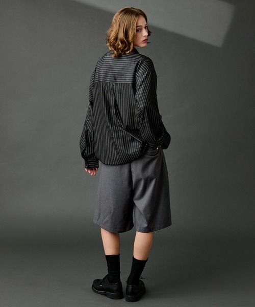 WETTEMPT（ウィテンプト）の「DUNGAREE STRIPE DRAW CORD LS SHIRT /ダンガリーストライプドローコードLSシャツ（シャツ/ブラウス・メンズ・ブルー/インディゴブルー/ブラック・MEDIUM/SMALL/LARGE）」の12枚目の写真