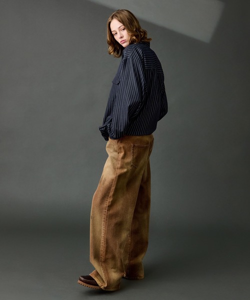 WETTEMPT（ウィテンプト）の「DUNGAREE STRIPE DRAW CORD LS SHIRT /ダンガリーストライプドローコードLSシャツ（シャツ/ブラウス・メンズ・ブルー/インディゴブルー/ブラック・MEDIUM/SMALL/LARGE）」の22枚目の写真