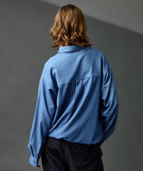 DUNGAREE STRIPE DRAW CORD LS SHIRT /ダンガリーストライプドロー