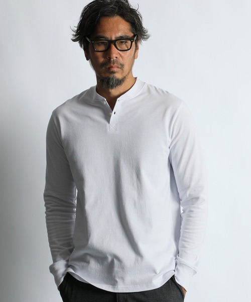 The DUFFER of ST.GEORGE(ザダファーオブセントジョージ)の「ACROCLEAR SHIELD NECK HENLEY TEE:消臭機能『アクロクリア』シールドネック ヘンリーロンTEE(Tシャツ/カットソー・メンズ・ホワイト・X-LARGE/LARGE/MEDIUM/SMALL)」の5枚目の写真