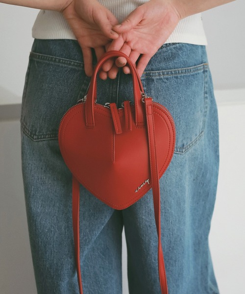 EIMY ISTOIRE（エイミーイストワール）の「ハートミニショルダーバッグ（ショルダーバッグ・レディース・レッド/シルバー/ブラック・F）」の3枚目の写真
