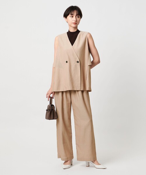 UNITED ARROWS（ユナイテッドアローズ）の「シアー バックフレア ベスト ‐ウォッシャブル‐（ベスト・レディース・ダークブラウン/ベージュ/ネイビー・38/36）」の4枚目の写真