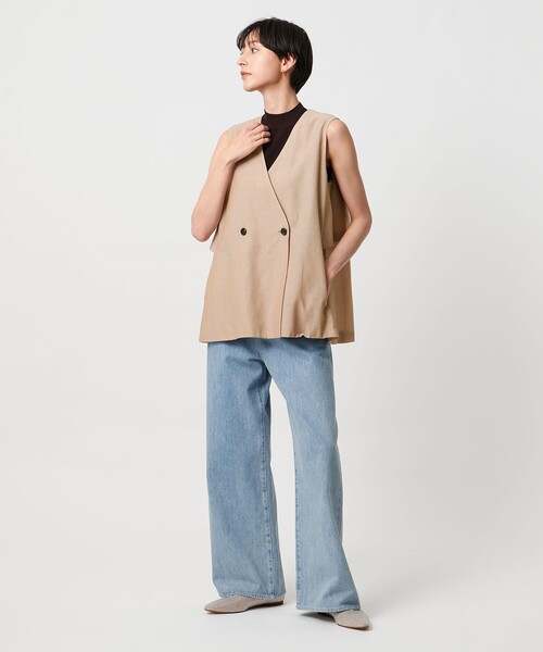 UNITED ARROWS（ユナイテッドアローズ）の「シアー バックフレア ベスト ‐ウォッシャブル‐（ベスト・レディース・ダークブラウン/ベージュ/ネイビー・38/36）」の6枚目の写真