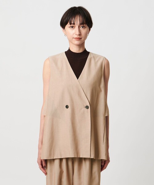 UNITED ARROWS（ユナイテッドアローズ）の「シアー バックフレア ベスト ‐ウォッシャブル‐（ベスト・レディース・ダークブラウン/ベージュ/ネイビー・38/36）」の15枚目の写真
