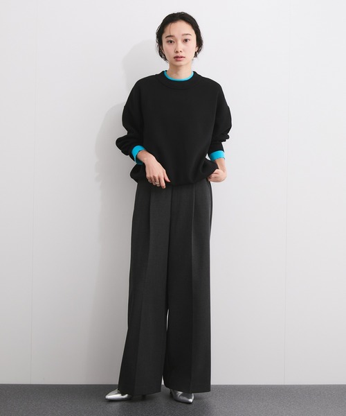 LE CERCLE par rope'（ルセルクルパーロペ）の「《追加》レイヤード風スウェットライクニットプルオーバー（ニット/セーター・レディース・ブラック系その他/ライトグレー/ブルー系その他/ベージュ系その他/チャコールグレー・FREE）」の6枚目の写真