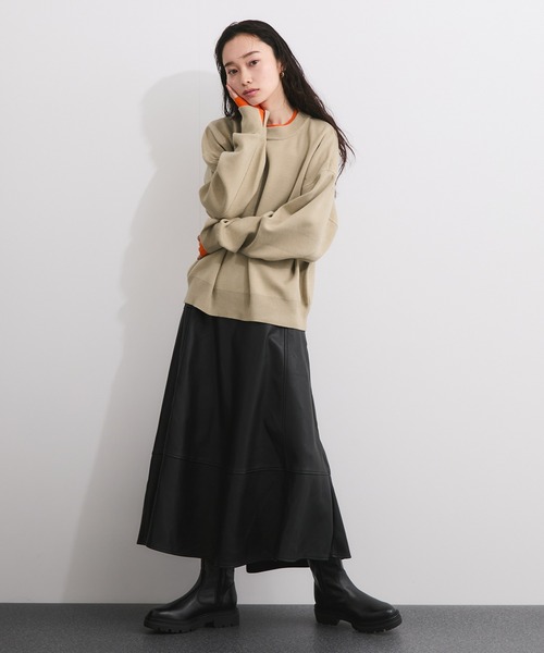 ロペ【フォロー割有り！^_^】 レイヤード風スウェットライクニットプルオーバー（ニット