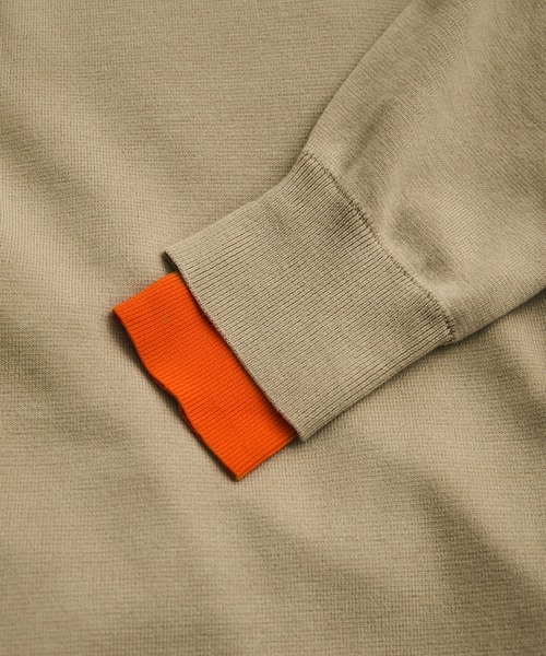 レイヤード風スウェットライクニットプルオーバー（ニット