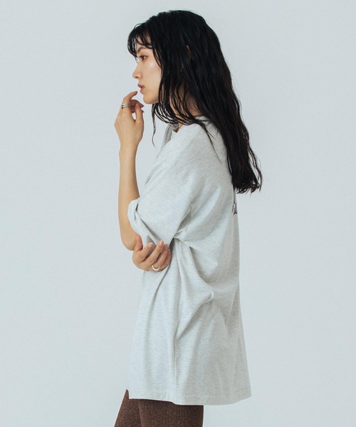 ROSE BUD(ローズバッド)の「(CREOLME)LOGO H/S TEE(Tシャツ/カットソー・レディース・グレー/ブラック/ホワイト・ONE SIZE)」の16枚目の写真