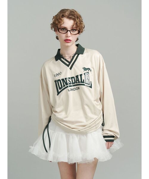 jouetie（ジュエティ）の「【LONSDALE×jouetie】ロゴユニフォームトップス（Tシャツ/カットソー・レディース・アイボリー/グリーン/ネイビー・MEDIUM）」の2枚目の写真