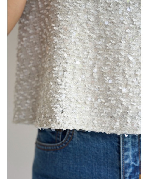 SNIDEL(スナイデル)の「ラメタンクトップス(タンクトップ・レディース・ライトグレー/ブラック/アイボリー・F)」の8枚目の写真