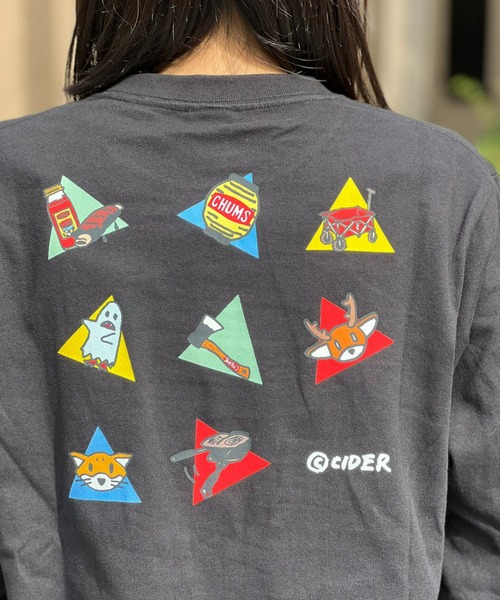 CHUMS(チャムス)の「【CHUMS】かせきさいだぁ アラカルト2 Brushed L/S T(Tシャツ/カットソー・メンズ・ブラック/ホワイト・LARGE/MEDIUM/X-LARGE)」の9枚目の写真