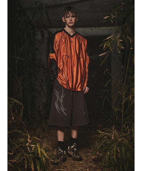 NOT4NERD(ノットフォーナード)の「NOT4NERD/ノットフォーナード/Tribal Bermuda Sweat Shorts(スウェットパンツ・メンズ・チャコールグレー/カーキ・M/L)」の6枚目の写真