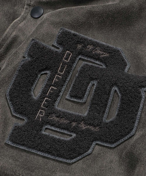 The DUFFER of ST.GEORGE（ザダファーオブセントジョージ）の「【WEB限定アイテム】FAKE SUEDE VARSITY JACKET：フェイクスウェード バーシティジャケット スタジャン（スタジャン・メンズ・グレー・X-LARGE/LARGE/MEDIUM/SMALL）」の10枚目の写真