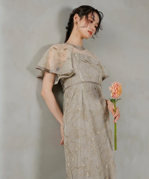 美品◆kana カナ レース 刺繍 ワンピースドレス XL オケージョン 結婚式 Kana（カナ）の「レース刺繍 ヴィンテージライク パーティー