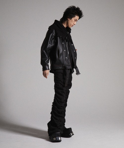 GRANCY シャーリングダメージデザインコットンパンツ　Mサイズ GRANCY】Shirred Damage design Cotton Pants / シャーリング
