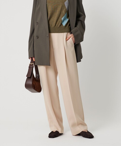 (6)H beauty & youth ワイドストレートパンツ セール】タックワイドストレートパンツ ウォッシャブル（その他