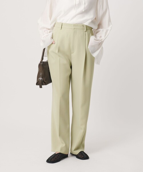 BEAUTY&YOUTH UNITED ARROWS（ビューティーアンドユースユナイテッドアローズ）の「タックワイドストレートパンツ ウォッシャブル（その他パンツ・レディース・ブラック/オフホワイト/ダークブラウン/ライム・XS/M/L/S）」の9枚目の写真