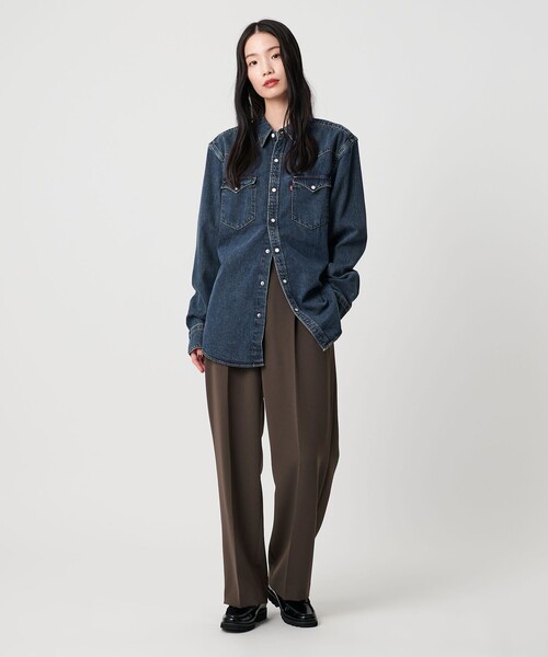 BEAUTY&YOUTH UNITED ARROWS（ビューティーアンドユースユナイテッドアローズ）の「タックワイドストレートパンツ ウォッシャブル（その他パンツ・レディース・ブラック/オフホワイト/ダークブラウン/ライム・XS/M/L/S）」の14枚目の写真