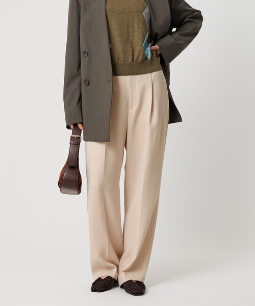 BEAUTY&YOUTH UNITED ARROWS（ビューティーアンドユースユナイテッドアローズ）の「タックワイドストレートパンツ ウォッシャブル（その他パンツ・レディース・ブラック/オフホワイト/ダークブラウン/ライム・XS/M/L/S）」の15枚目の写真