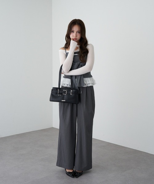 RAY CASSIN（レイカズン）の「ベルト付ショルダーバッグ（ショルダーバッグ・レディース・ブラック/ブラウン/キャメル・FREE）」の7枚目の写真